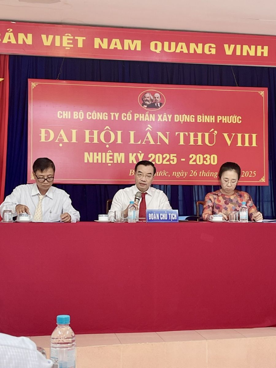 Phiên trù bị đại hội chi bộ Công ty Cổ phần Xây dựng Bình Phước, hiệm kỳ 2025-2030
